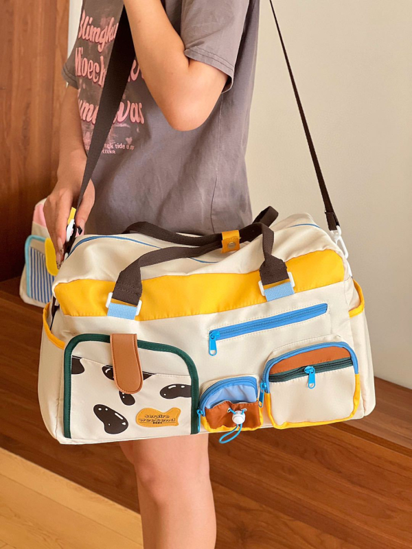 Unisex torba za putovanje, kapacitet 36–55L, Oxford tkanina, Geometrijski uzorak, Gradska jednostavnost, za slobodno vrijeme putovanja