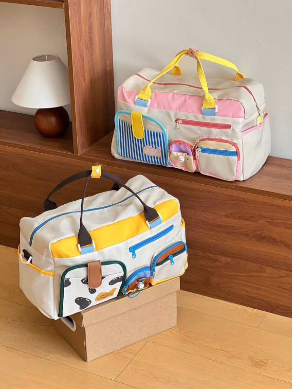 Unisex torba za putovanje, kapacitet 36–55L, Oxford tkanina, Geometrijski uzorak, Gradska jednostavnost, za slobodno vrijeme putovanja