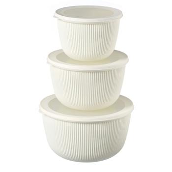 Kružni plastični set posuda za salatu za kućnu upotrebu – kvaliteti hrane, PP+TPR, kapacitet 4,1–5 L, kružne posude za pohranu u kuhinji, paket 18/24/36