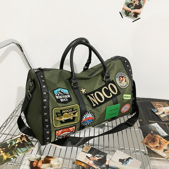 Putna torba s dizajnom slova (Nylon+PU); prozračna, vodootporna, otporna na habanje; podstava od poliestera; street-trend stil za rekreacijska putovanja