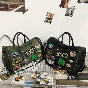 Putna torba s dizajnom slova (Nylon+PU); prozračna, vodootporna, otporna na habanje; podstava od poliestera; street-trend stil za rekreacijska putovanja