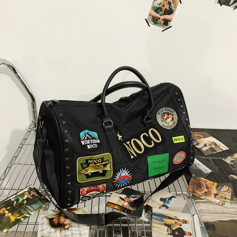 Putna torba s dizajnom slova (Nylon+PU); prozračna, vodootporna, otporna na habanje; podstava od poliestera; street-trend stil za rekreacijska putovanja