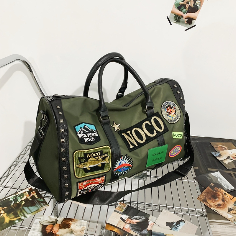 Putna torba s dizajnom slova (Nylon+PU); prozračna, vodootporna, otporna na habanje; podstava od poliestera; street-trend stil za rekreacijska putovanja