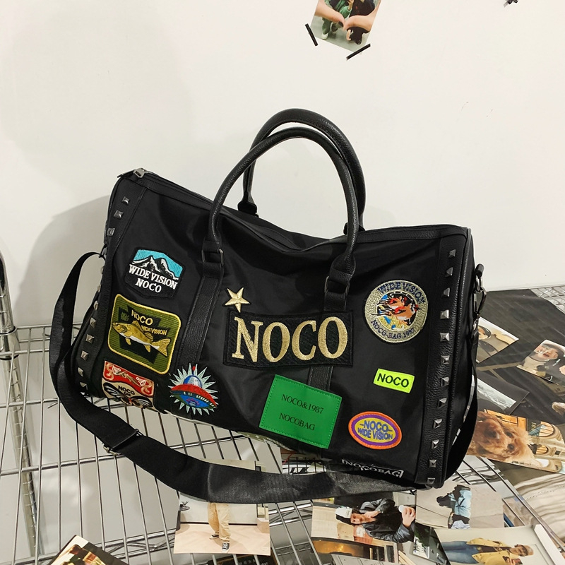 Putna torba s dizajnom slova (Nylon+PU); prozračna, vodootporna, otporna na habanje; podstava od poliestera; street-trend stil za rekreacijska putovanja