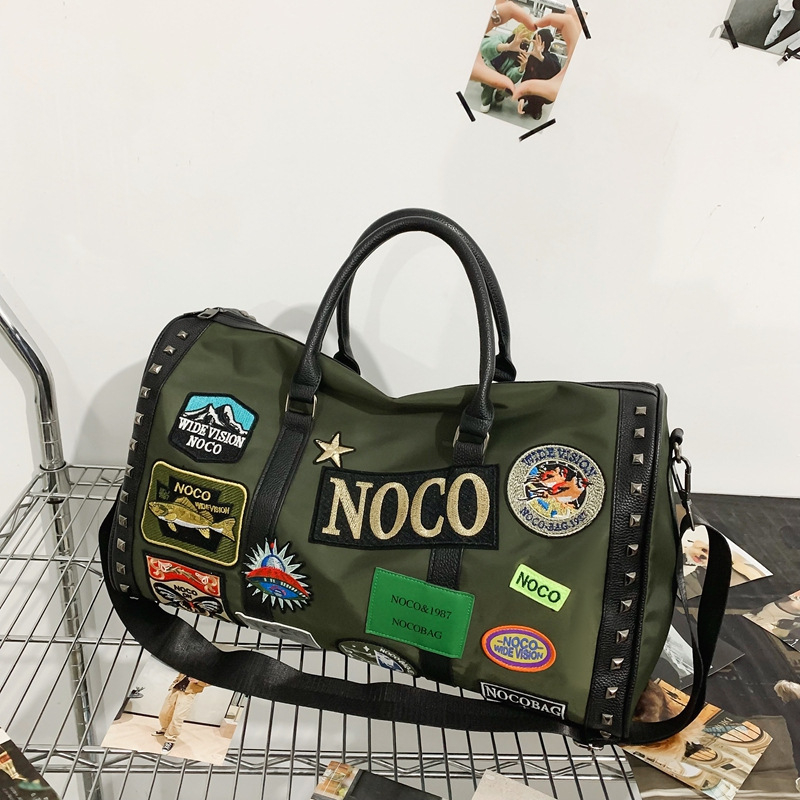 Putna torba s dizajnom slova (Nylon+PU); prozračna, vodootporna, otporna na habanje; podstava od poliestera; street-trend stil za rekreacijska putovanja