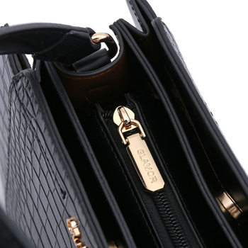 Glamor urbana crossbody torba s džepovima za telefon i osobnu iskaznicu, PU materijal, horizontalni kvadratni oblik, zatvaranje na zip, jesen 2025