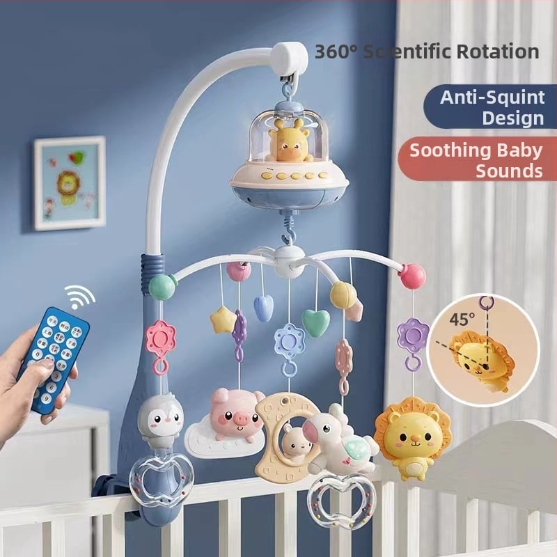 Jucărie muzicală rotativă pentru pătuț, cu posibilitate de agățare — ajutor liniștitor pentru somn, stimulare vizuală, dezvoltare auditivă; Brand: Ybr/Youbein; Vârstă: 0–3 ani; Material: plastic