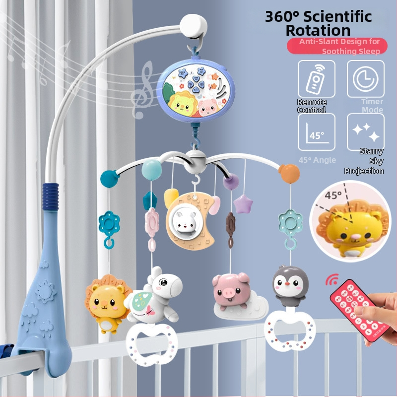 Infantná otočná hudobná hračka na postieľku s možnosťou zavesenia — upokojujúca pomôcka na spanie, vizuálna stimulácia, sluchový rozvoj; Značka: Ybr/Youbein; Vek: 0–3 rokov; Materiál: plast