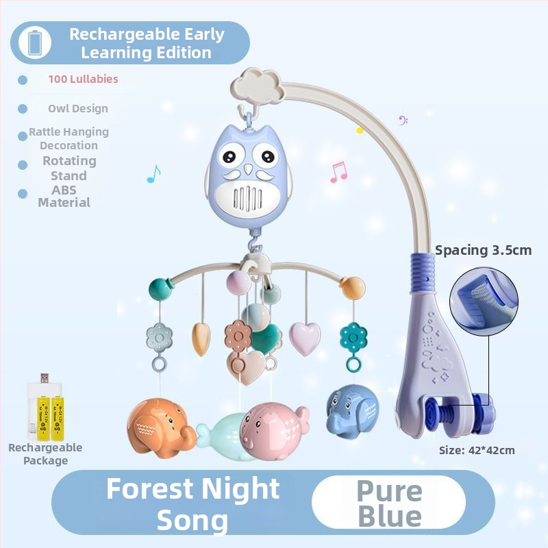 Jucărie muzicală rotativă pentru pătuț, cu posibilitate de agățare — ajutor liniștitor pentru somn, stimulare vizuală, dezvoltare auditivă; Brand: Ybr/Youbein; Vârstă: 0–3 ani; Material: plastic
