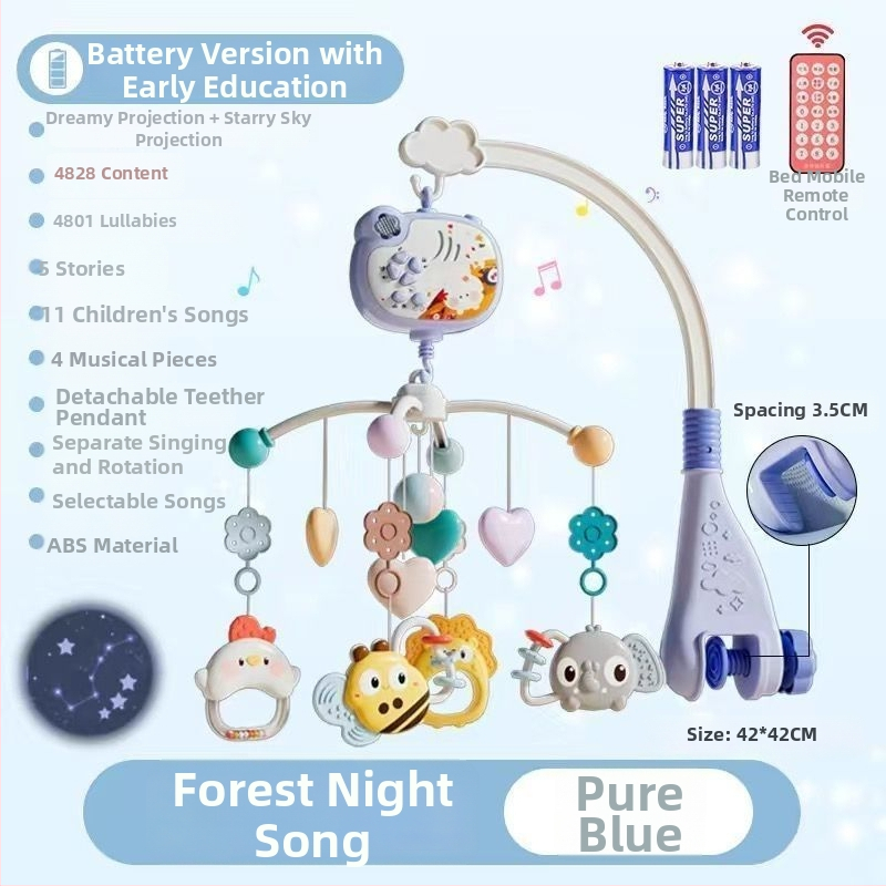 Jucărie muzicală rotativă pentru pătuț, cu posibilitate de agățare — ajutor liniștitor pentru somn, stimulare vizuală, dezvoltare auditivă; Brand: Ybr/Youbein; Vârstă: 0–3 ani; Material: plastic