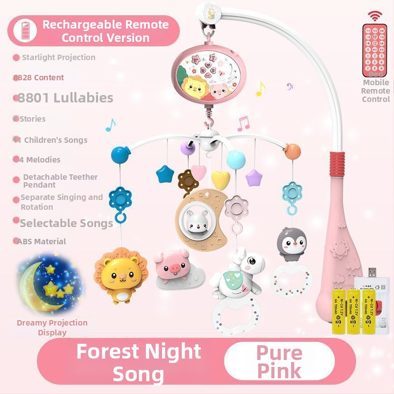 Jucărie muzicală rotativă pentru pătuț, cu posibilitate de agățare — ajutor liniștitor pentru somn, stimulare vizuală, dezvoltare auditivă; Brand: Ybr/Youbein; Vârstă: 0–3 ani; Material: plastic
