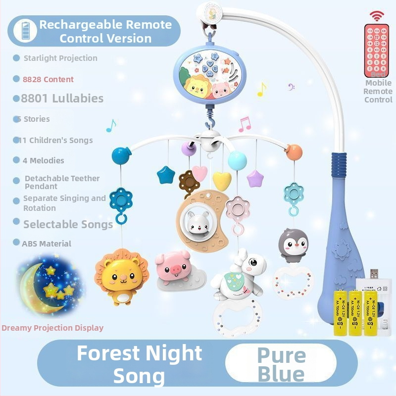 Jucărie muzicală rotativă pentru pătuț, cu posibilitate de agățare — ajutor liniștitor pentru somn, stimulare vizuală, dezvoltare auditivă; Brand: Ybr/Youbein; Vârstă: 0–3 ani; Material: plastic