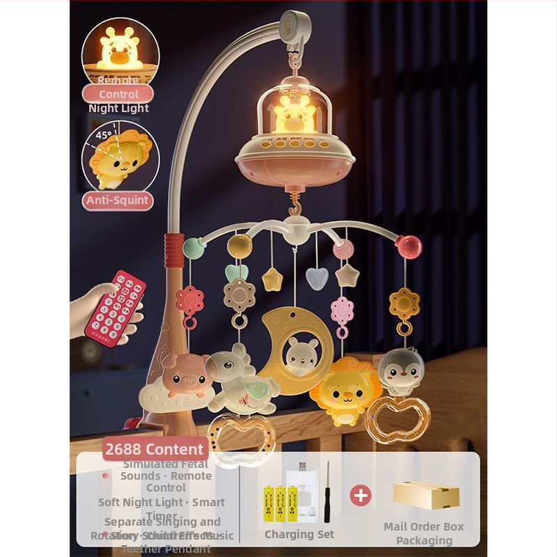 Jucărie muzicală rotativă pentru pătuț, cu posibilitate de agățare — ajutor liniștitor pentru somn, stimulare vizuală, dezvoltare auditivă; Brand: Ybr/Youbein; Vârstă: 0–3 ani; Material: plastic