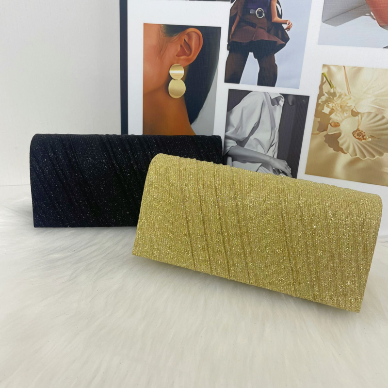 Ženska clutch torba, poliester, horizontalni kvadratni oblik, magnetska kopča, unutarnja pretinica za ID