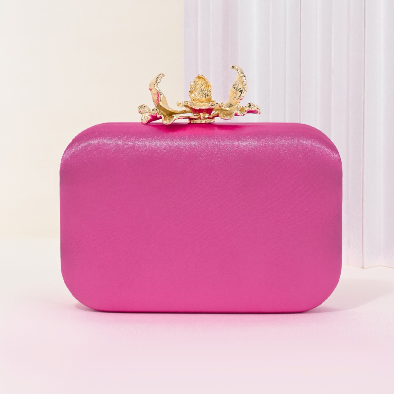 Ženska večernja clutch torba od poliestera, horizontalni kvadratni oblik, unutarnji džep za mobitel, zaključavanje bravu, čvrsta konstrukcija