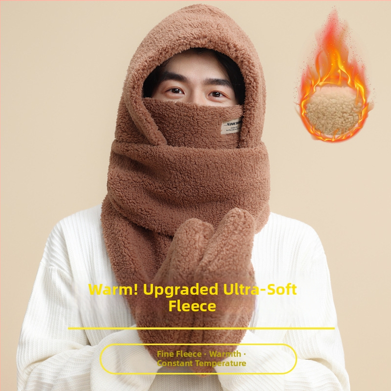 Trojdielny set: čiapka, šál a rukavice — zmiešaný materiál, unisex dospelí, zima, Tie-Dye úprava.