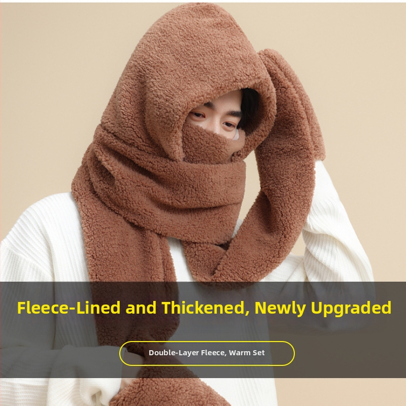 Σετ τριών τεμαχίων: καπέλο, κασκόλ και γάντια — Μεικτό υλικό, Unisex ενήλικες, Χειμώνας, Φινίρισμα Tie-Dye.