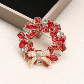 Брошка с лък от сплав и кристална гирлянда, унисекс аксесоар, диамантена обработка, произход Yiwu, есен 2025