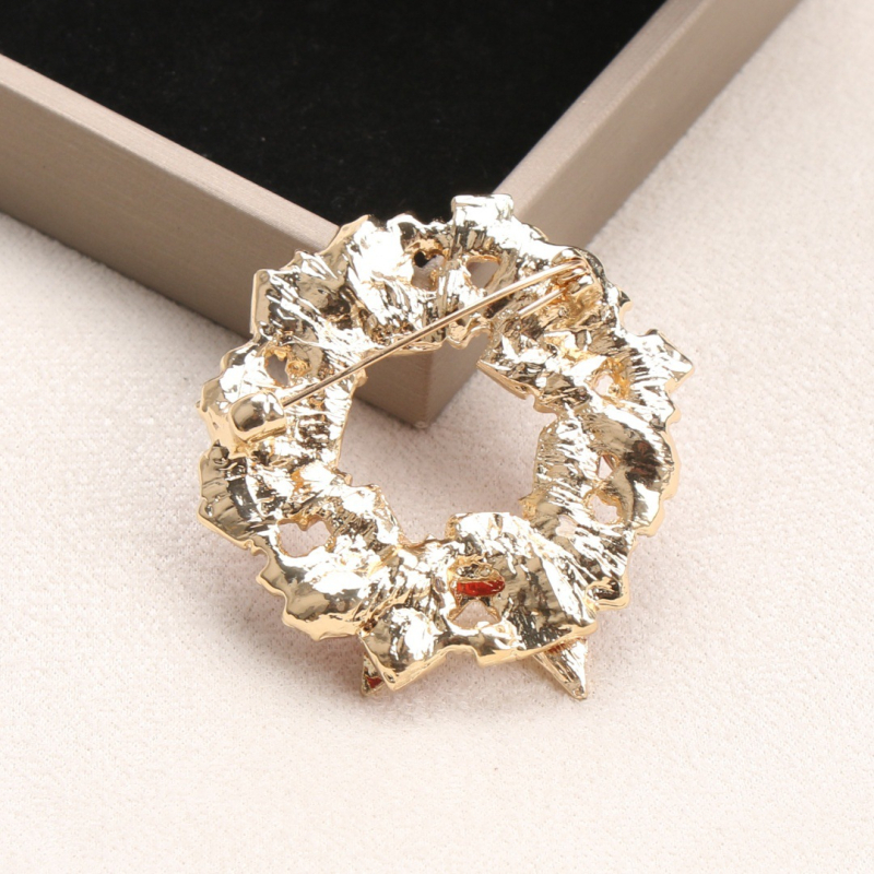 Брошка с лък от сплав и кристална гирлянда, унисекс аксесоар, диамантена обработка, произход Yiwu, есен 2025