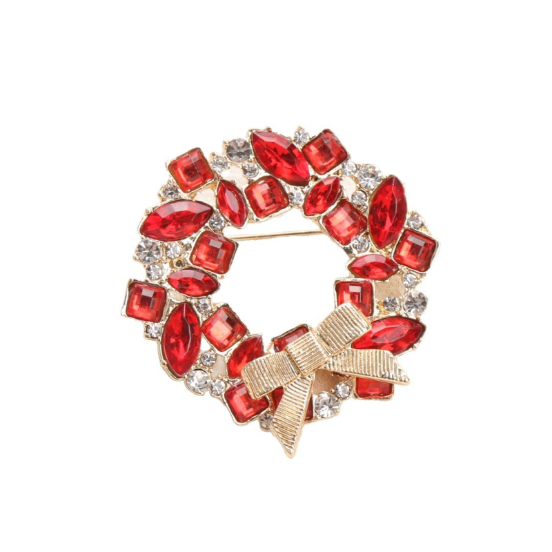 Брошка с лък от сплав и кристална гирлянда, унисекс аксесоар, диамантена обработка, произход Yiwu, есен 2025