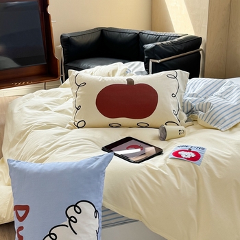 Set de lenjerie patru piese din bumbac – 100% bumbac, model cu desene animate, țesătură twill, imprimare reactivă