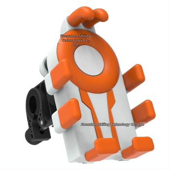 Държач за телефон за колоездене с осем щипки и антишокова конструкция (устройства 4,7–7 инча; пластмасов монтаж; универсално съвместим; за велосипед, мотоциклет и електрически транспорт)