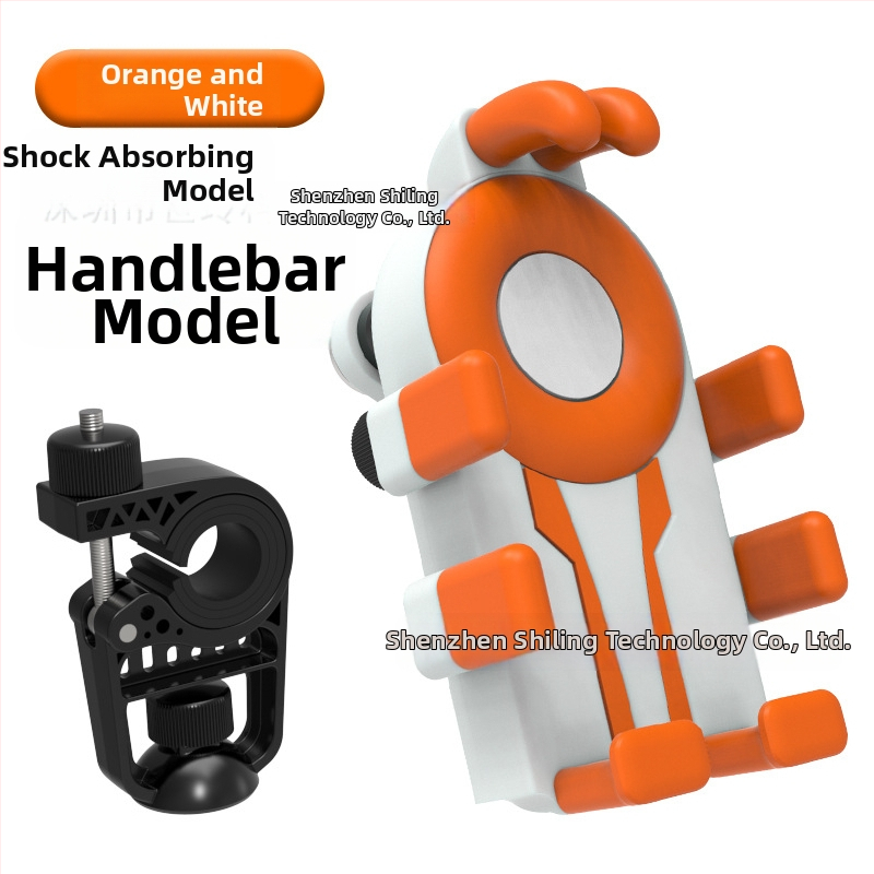 Държач за телефон за колоездене с осем щипки и антишокова конструкция (устройства 4,7–7 инча; пластмасов монтаж; универсално съвместим; за велосипед, мотоциклет и електрически транспорт)