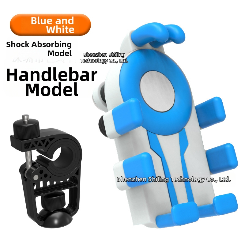 Държач за телефон за колоездене с осем щипки и антишокова конструкция (устройства 4,7–7 инча; пластмасов монтаж; универсално съвместим; за велосипед, мотоциклет и електрически транспорт)