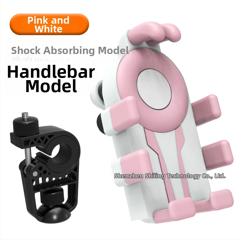 Държач за телефон за колоездене с осем щипки и антишокова конструкция (устройства 4,7–7 инча; пластмасов монтаж; универсално съвместим; за велосипед, мотоциклет и електрически транспорт)