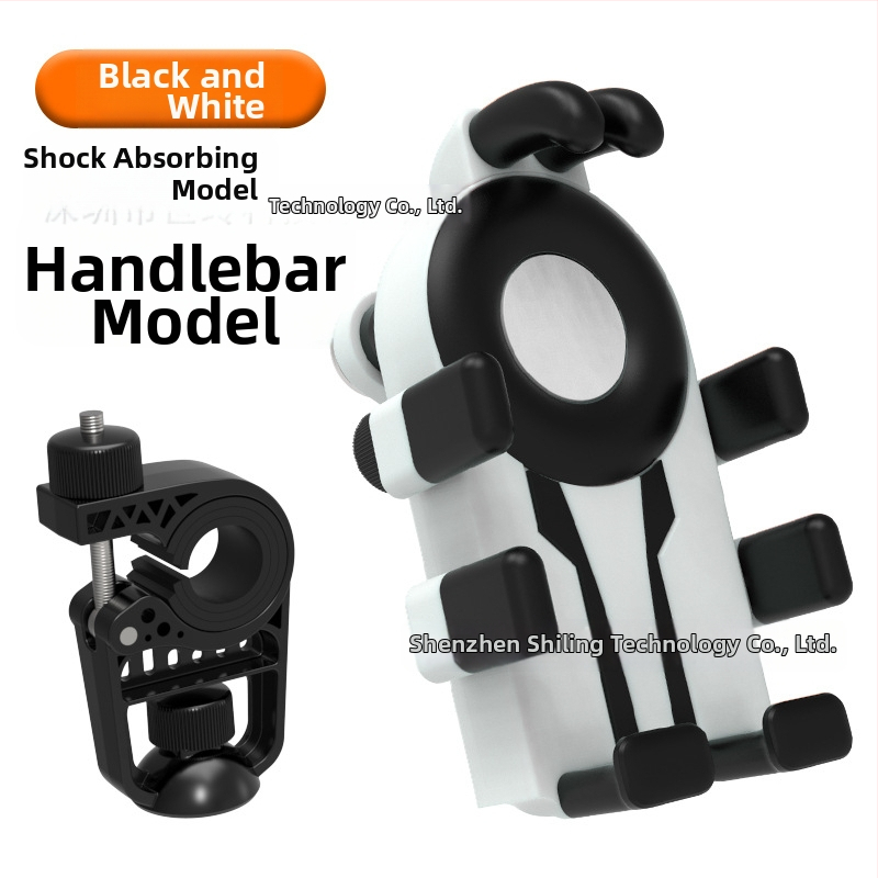 Държач за телефон за колоездене с осем щипки и антишокова конструкция (устройства 4,7–7 инча; пластмасов монтаж; универсално съвместим; за велосипед, мотоциклет и електрически транспорт)