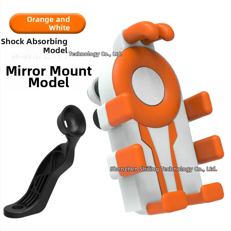 Държач за телефон за колоездене с осем щипки и антишокова конструкция (устройства 4,7–7 инча; пластмасов монтаж; универсално съвместим; за велосипед, мотоциклет и електрически транспорт)