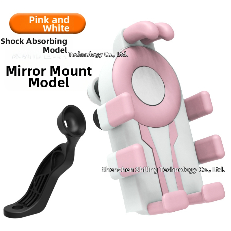 Държач за телефон за колоездене с осем щипки и антишокова конструкция (устройства 4,7–7 инча; пластмасов монтаж; универсално съвместим; за велосипед, мотоциклет и електрически транспорт)