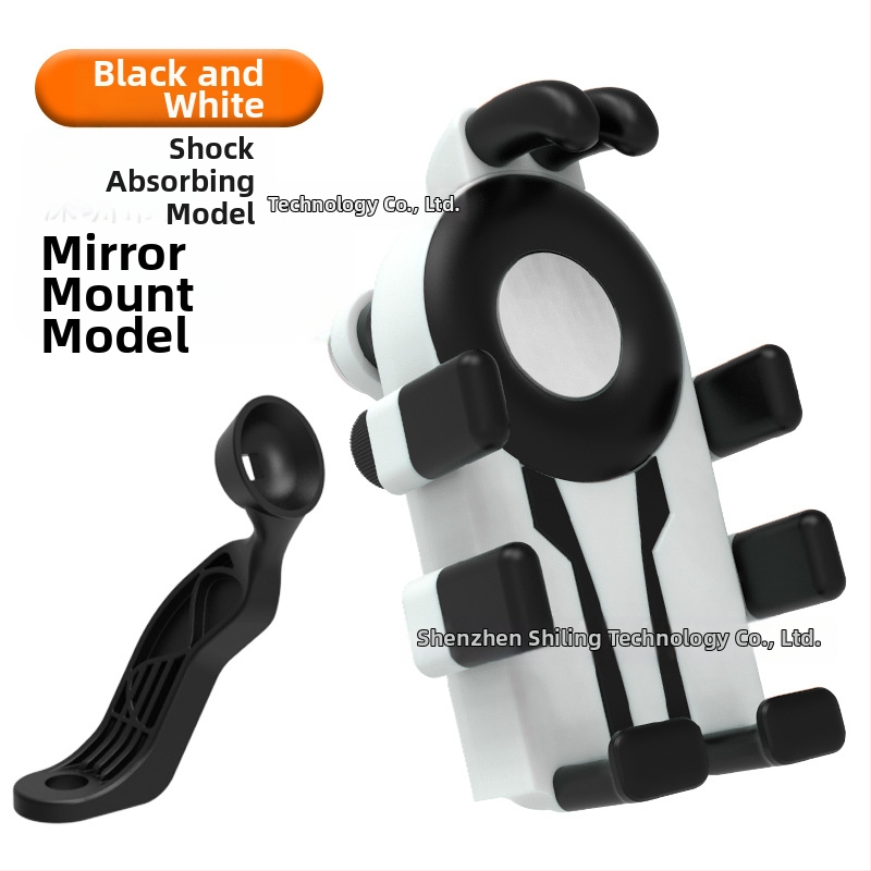 Държач за телефон за колоездене с осем щипки и антишокова конструкция (устройства 4,7–7 инча; пластмасов монтаж; универсално съвместим; за велосипед, мотоциклет и електрически транспорт)