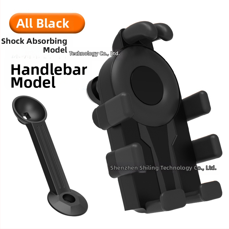 Държач за телефон за колоездене с осем щипки и антишокова конструкция (устройства 4,7–7 инча; пластмасов монтаж; универсално съвместим; за велосипед, мотоциклет и електрически транспорт)