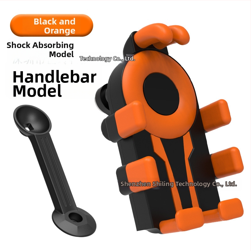 Държач за телефон за колоездене с осем щипки и антишокова конструкция (устройства 4,7–7 инча; пластмасов монтаж; универсално съвместим; за велосипед, мотоциклет и електрически транспорт)