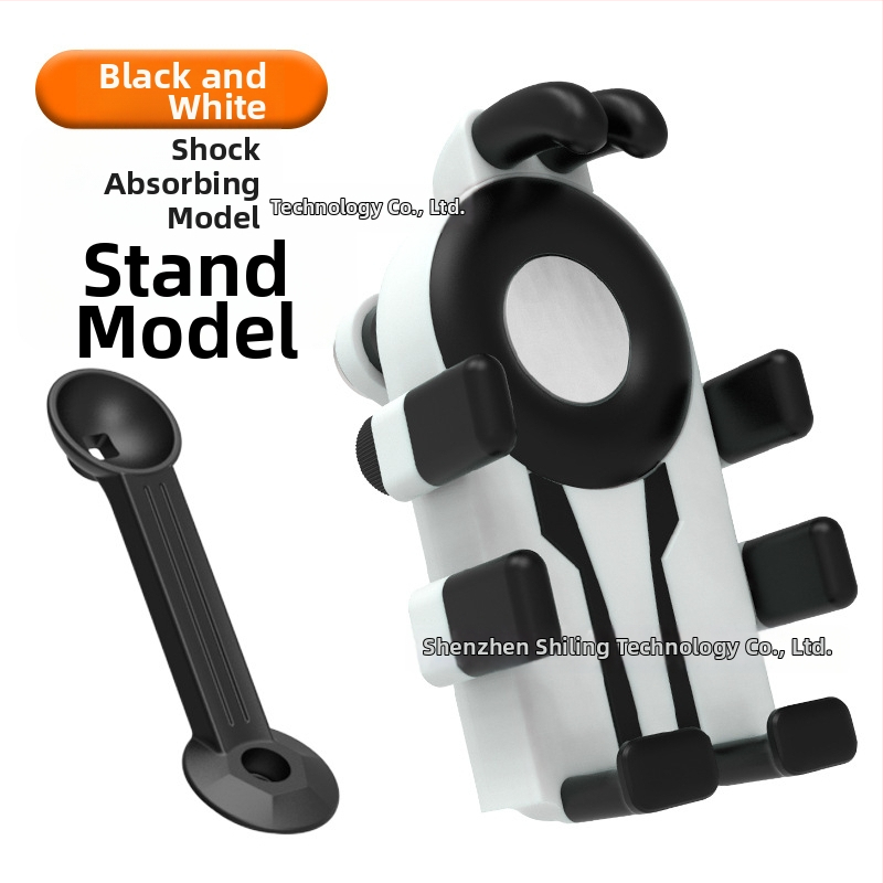 Държач за телефон за колоездене с осем щипки и антишокова конструкция (устройства 4,7–7 инча; пластмасов монтаж; универсално съвместим; за велосипед, мотоциклет и електрически транспорт)