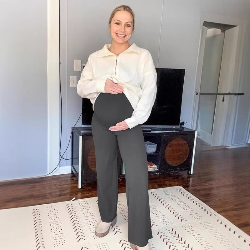 Trudničke ljetne hlače od Modala, široki kroj, podrška za trbuh, ležeran kroj, Modal 90–95%, Spandex <30%, Proljeće 2025