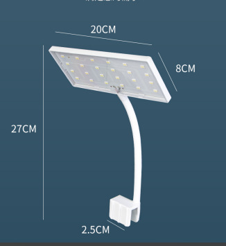 Akvarijska klip-lampa s punim spektrom RGB, podesivi univerzalni klip, 8W/12W, za vodne biljke