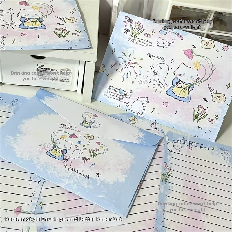 Комплект за писма: плик и листове офсетова хартия, стил китайски плик, без лого, без персонализация