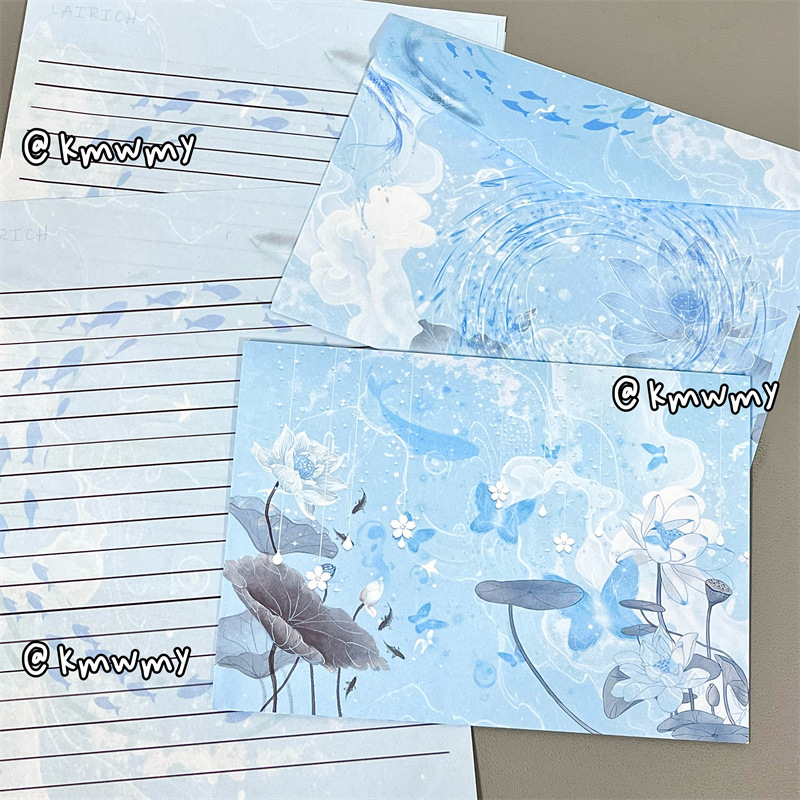 Комплект за писма: плик и листове офсетова хартия, стил китайски плик, без лого, без персонализация