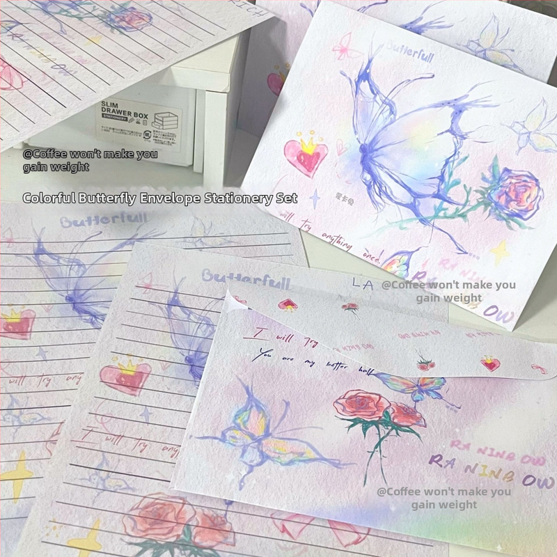 Комплект за писма: плик и листове офсетова хартия, стил китайски плик, без лого, без персонализация