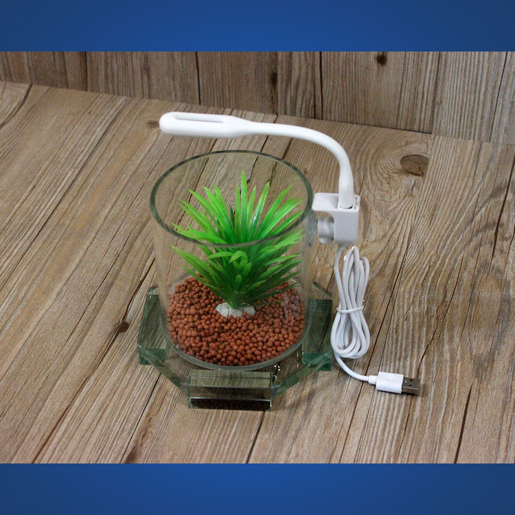 Okrugla klipsna svjetiljka za akvarij, USB napajanje, 1W, plastično kućište, 100 g, Youqu