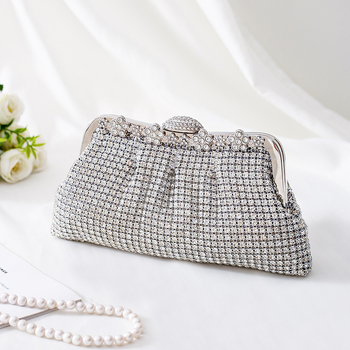 Kristalna Dumpling večernja torbica, clutch s 3D oblikom, zatvaranje kopčom, crossbody
