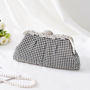Kristalna Dumpling večernja torbica, clutch s 3D oblikom, zatvaranje kopčom, crossbody