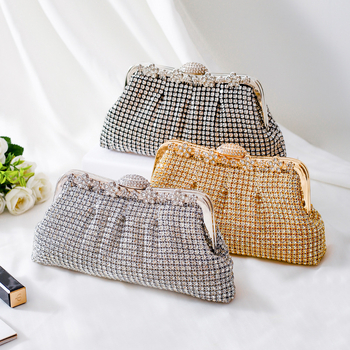 Kristalna Dumpling večernja torbica, clutch s 3D oblikom, zatvaranje kopčom, crossbody