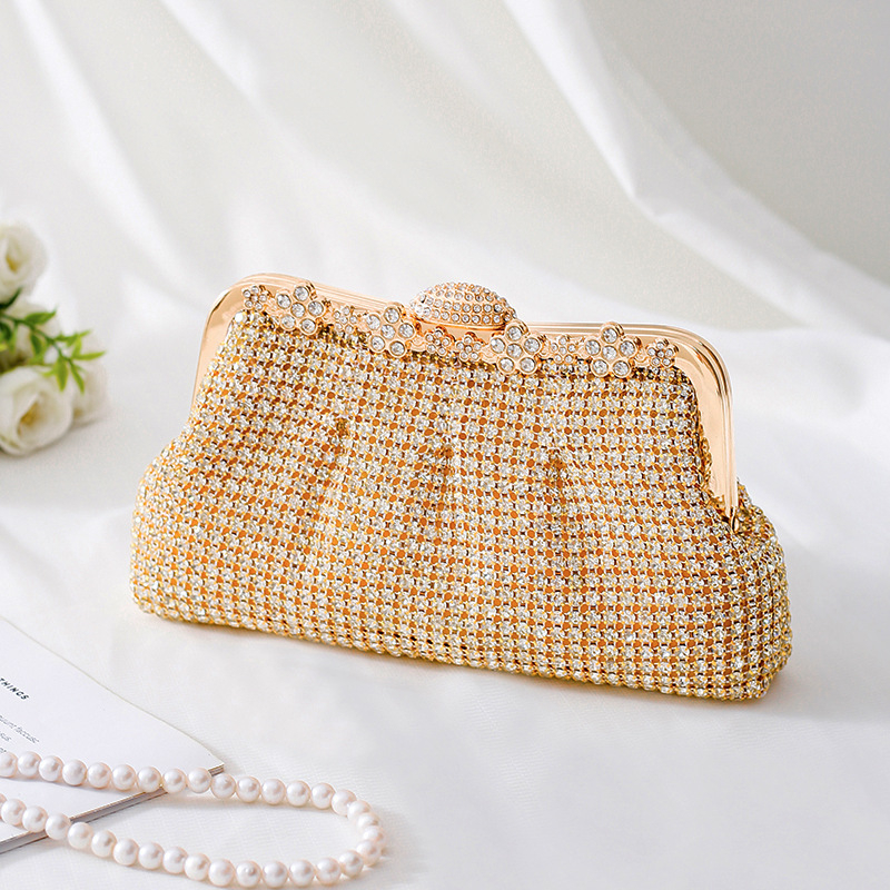 Kristalna Dumpling večernja torbica, clutch s 3D oblikom, zatvaranje kopčom, crossbody