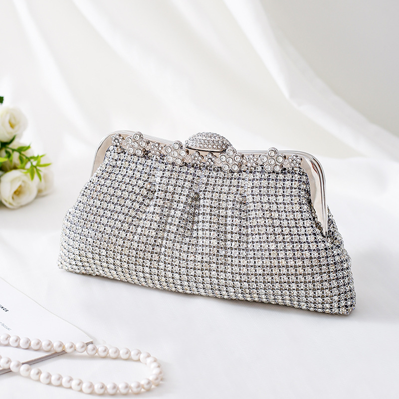 Kristalna Dumpling večernja torbica, clutch s 3D oblikom, zatvaranje kopčom, crossbody