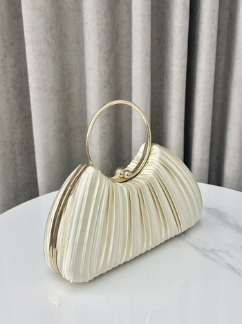 Poliesterska večernja torba s oblikom školjke, zaključavanje, unutarnji džepovi za telefon i dokumente