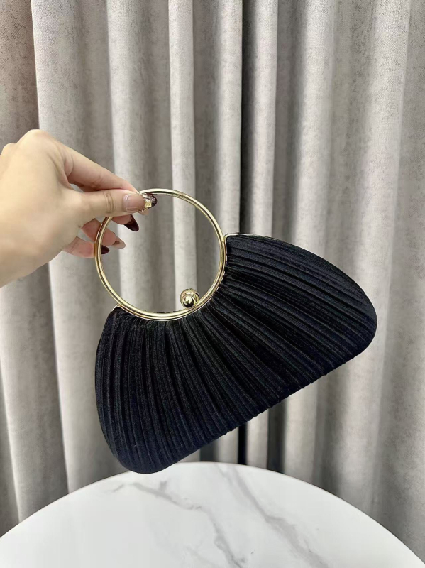 Poliesterska večernja torba s oblikom školjke, zaključavanje, unutarnji džepovi za telefon i dokumente