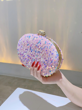 Baršunasta kutijasta torbica, ovalni oblik, zaključavanje, poliester podstava